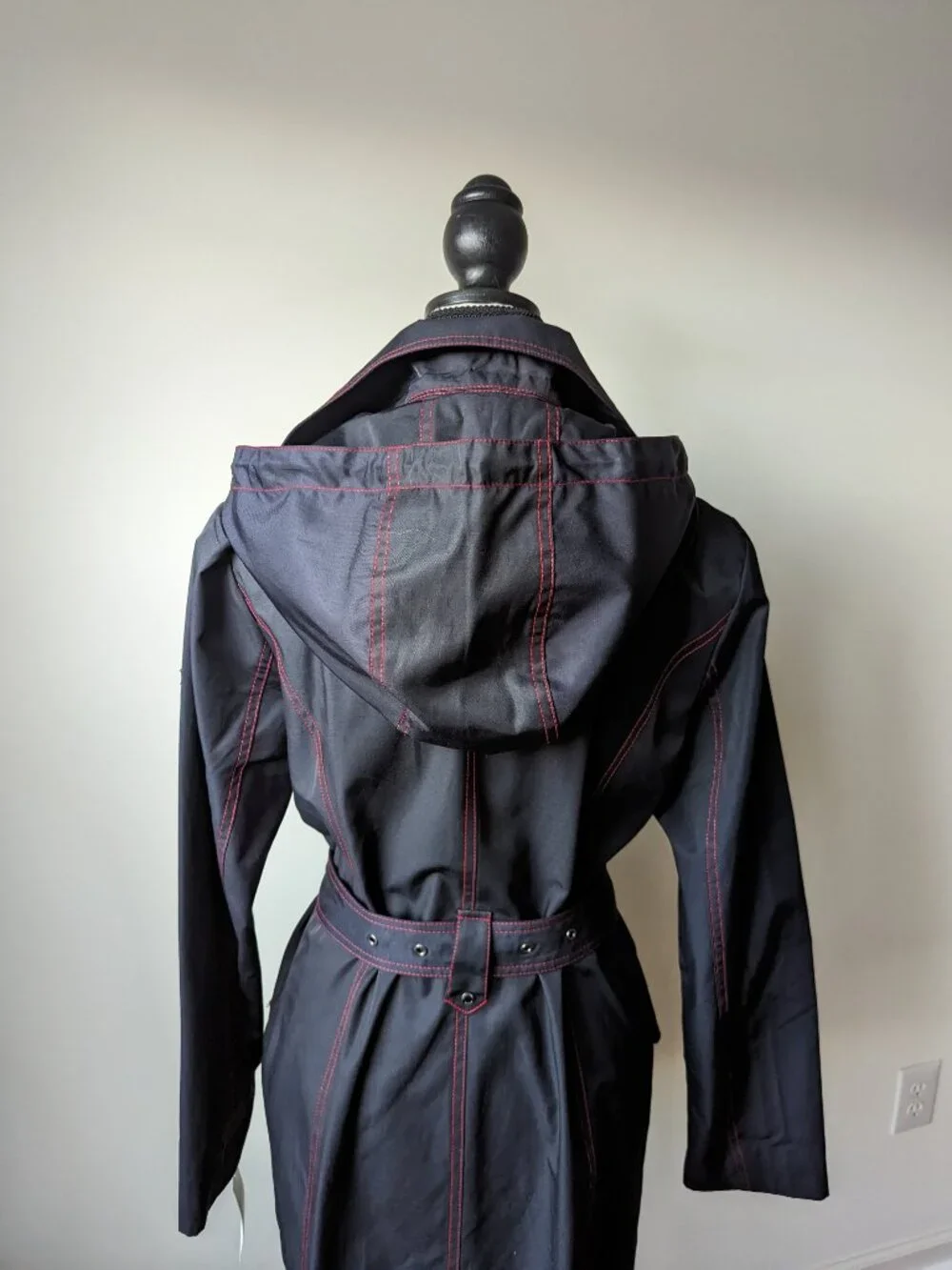 Michael Kors Asymmetrical Zip Trench Coat in Dark Navy S